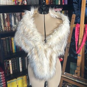 White Faux Fur Shawl